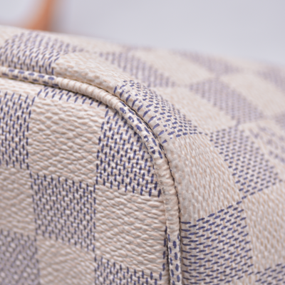 $2240 2019 Louis Vuitton Damier Azur Neo Neverfull MM Rose Ballerine FL0169