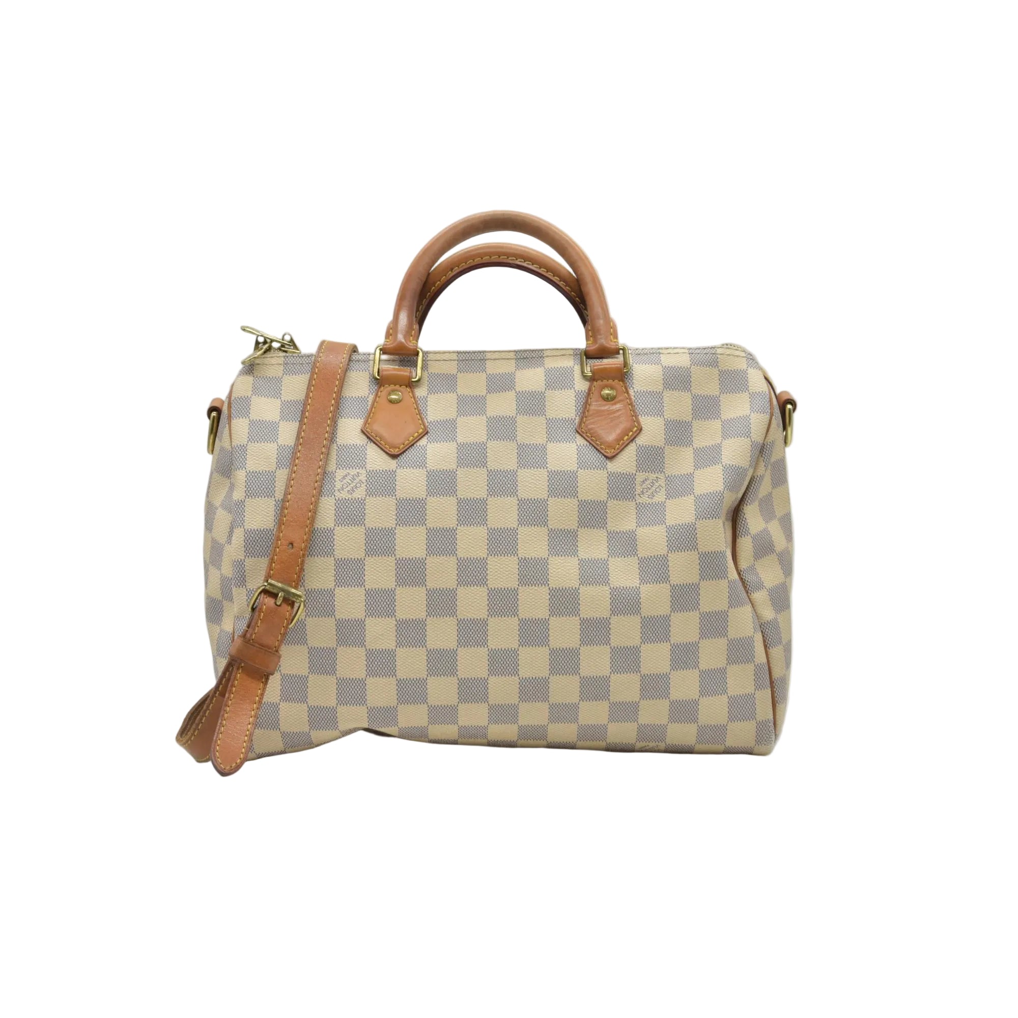 $1980 Louis Vuitton Damier Azur Speedy Bandouliere 30 SP2174