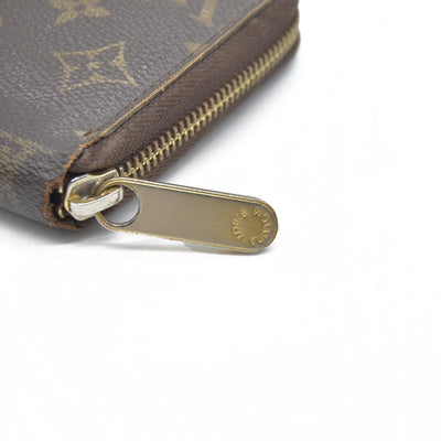 $915 Louis Vuitton Monogram Zippy Zip Around Long Wallet Purse Brown CA4078