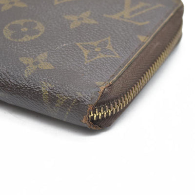 $915 Louis Vuitton Monogram Zippy Zip Around Long Wallet Purse Brown CA4078