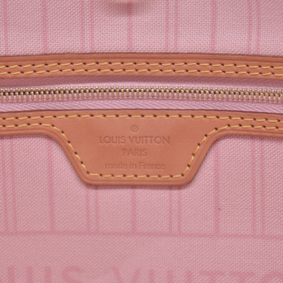 $2240 2019 Louis Vuitton Damier Azur Neo Neverfull MM Rose Ballerine FL0169