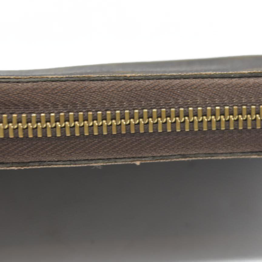 $915 Louis Vuitton Monogram Zippy Zip Around Long Wallet Purse Brown CA4078