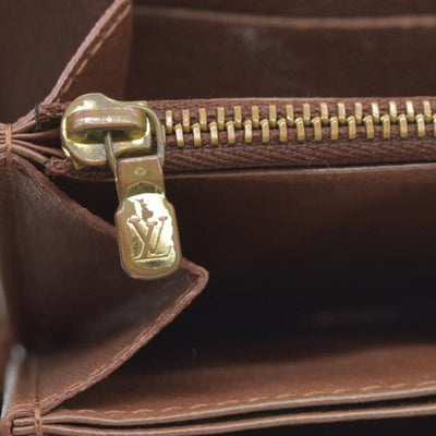 $915 Louis Vuitton Monogram Zippy Zip Around Long Wallet Purse Brown CA4078