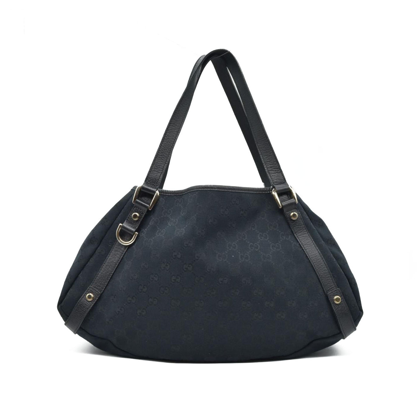 $1410 Gucci GG Canvas Medium Abbey Shoulder Bag Black CONSIGNMENT