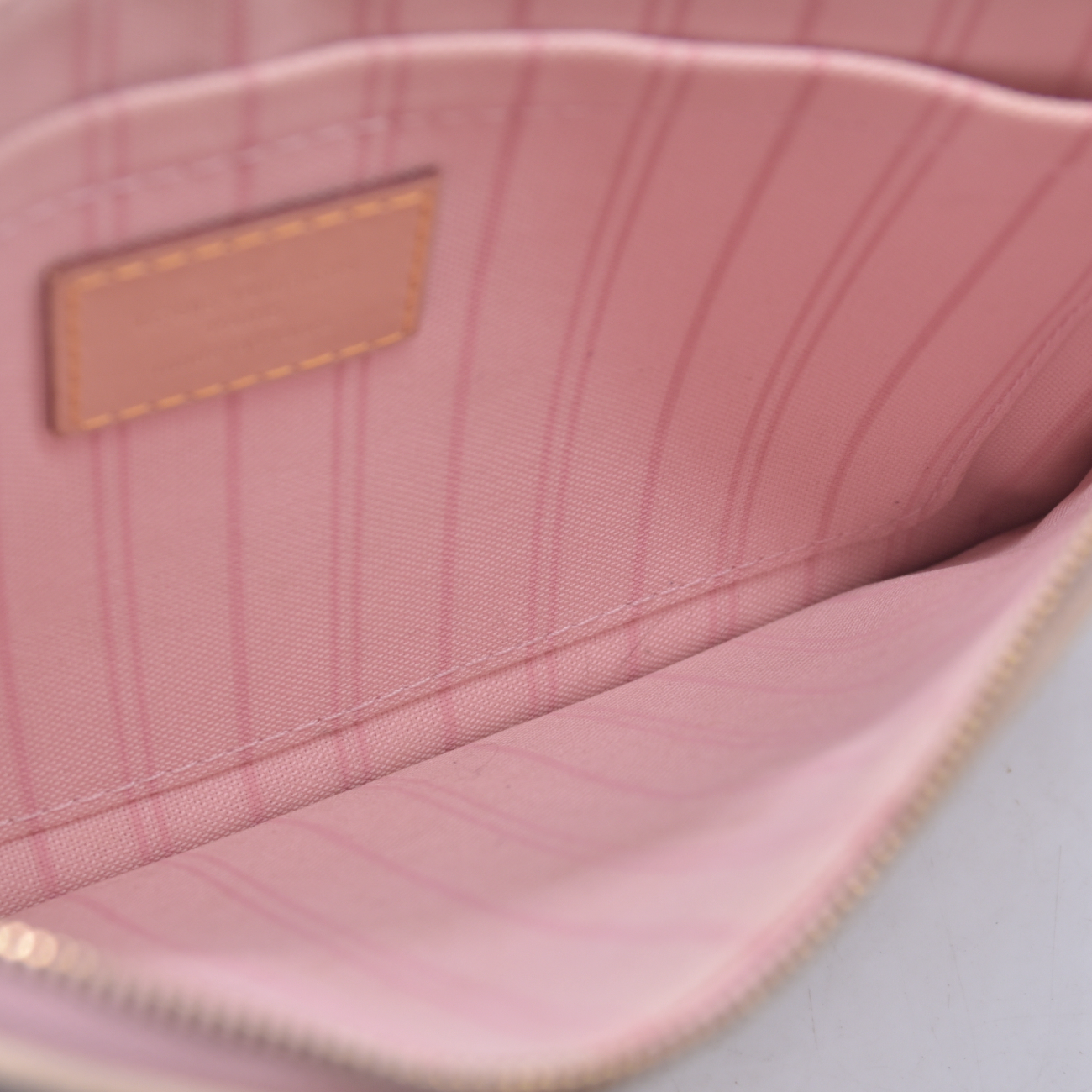 $2240 2019 Louis Vuitton Damier Azur Neo Neverfull MM Rose Ballerine FL0169