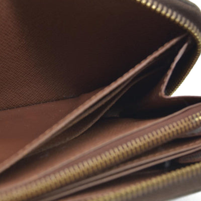 $915 Louis Vuitton Monogram Zippy Zip Around Long Wallet Purse Brown CA4078