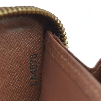 $915 Louis Vuitton Monogram Zippy Zip Around Long Wallet Purse Brown CA4078