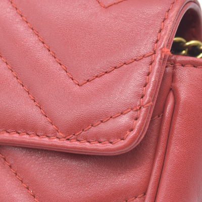 $1550 Gucci Leather Marmont Super Mini Red Crossbody CONSIGNMENT