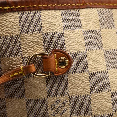 LOUIS VUITTON Neverfull MM Damier Tote Bag N51107 Azur Damier Canvas