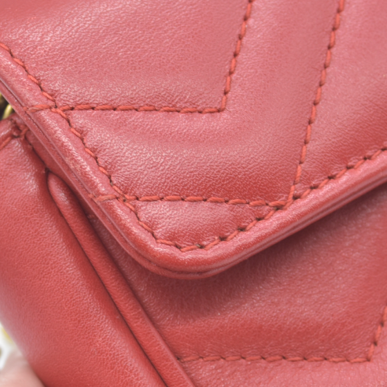 $1550 Gucci Leather Marmont Super Mini Red Crossbody CONSIGNMENT