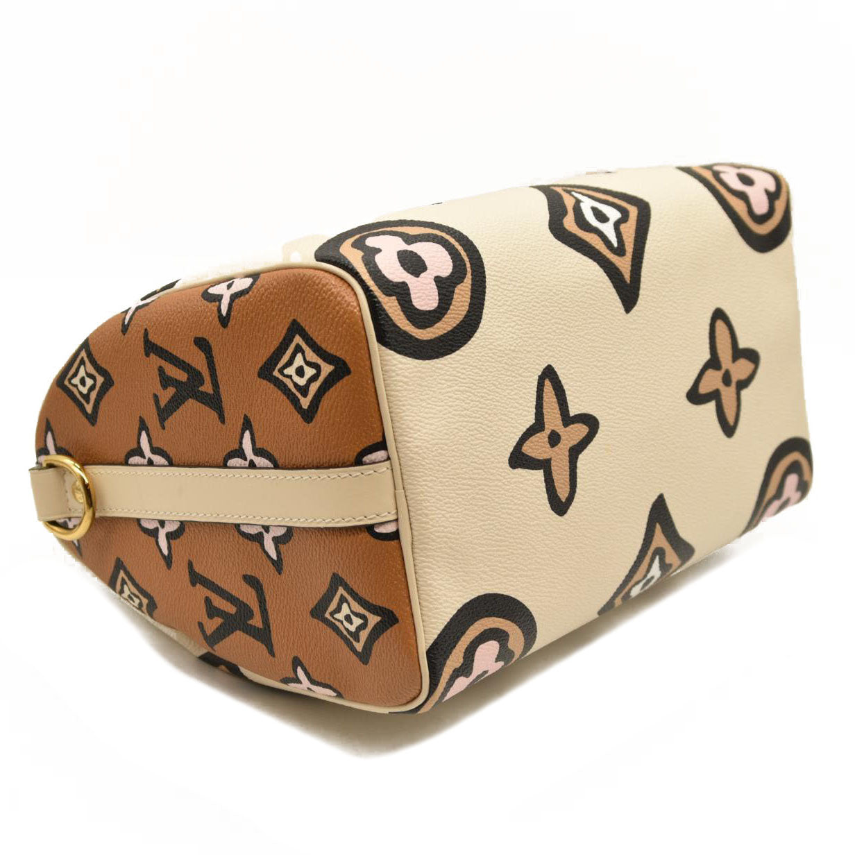 LOUIS VUITTON Monogram Giant Wild At Heart Speedy Bandouliere 25 Creme RFID