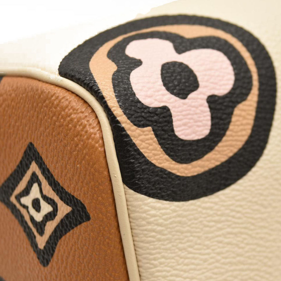 LOUIS VUITTON Monogram Giant Wild At Heart Speedy Bandouliere 25 Creme RFID