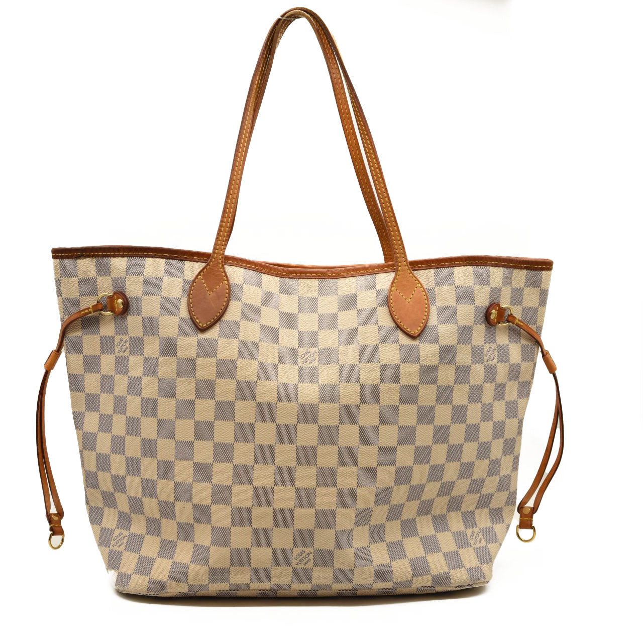 LOUIS VUITTON Neverfull MM Damier Tote Bag N51107 Azur Damier Canvas
