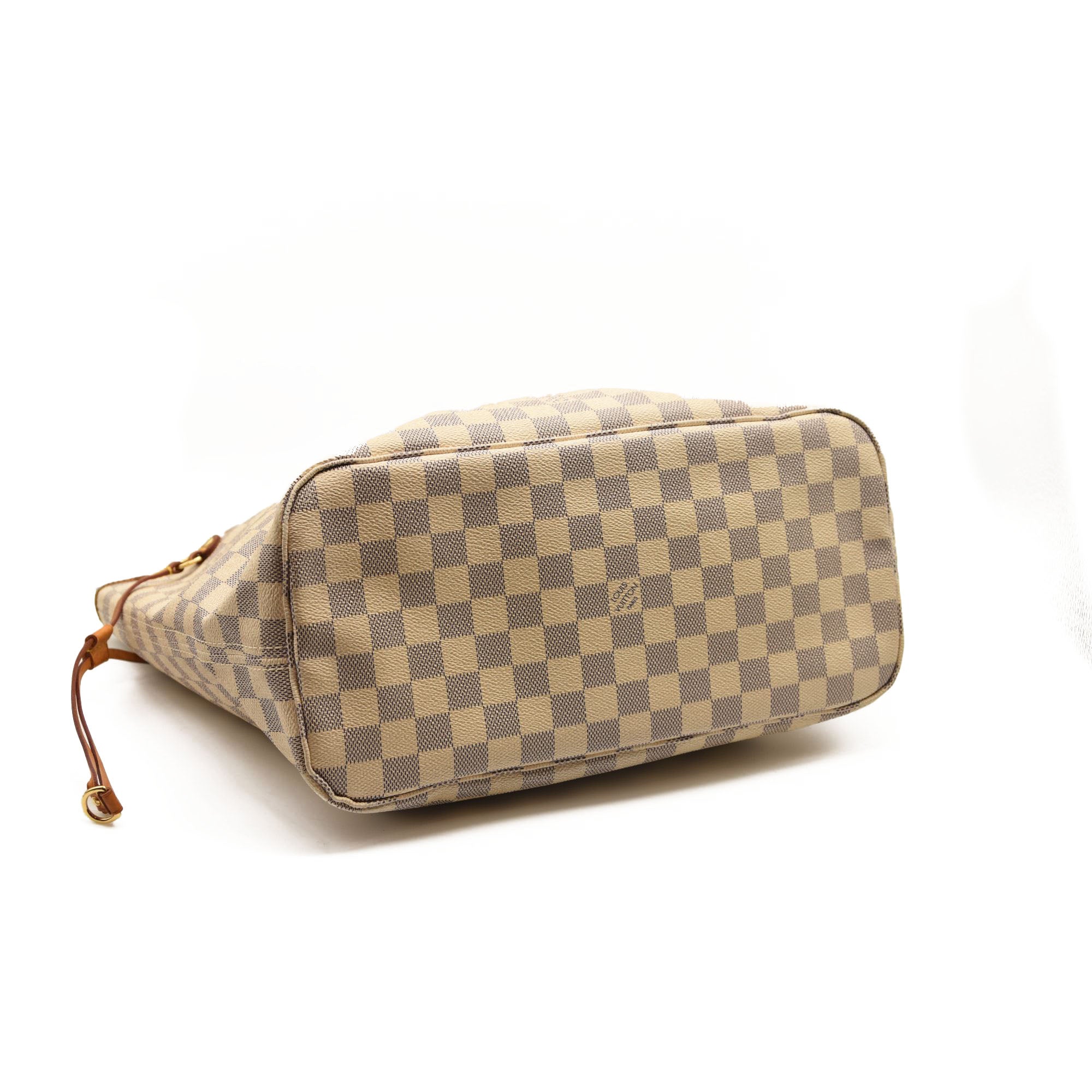LOUIS VUITTON Neverfull MM Damier Tote Bag N51107 Azur Damier Canvas