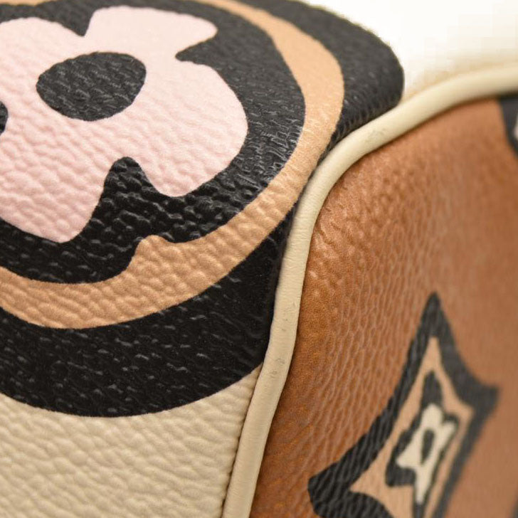 LOUIS VUITTON Monogram Giant Wild At Heart Speedy Bandouliere 25 Creme RFID