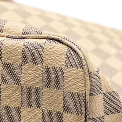 LOUIS VUITTON Neverfull MM Damier Tote Bag N51107 Azur Damier Canvas