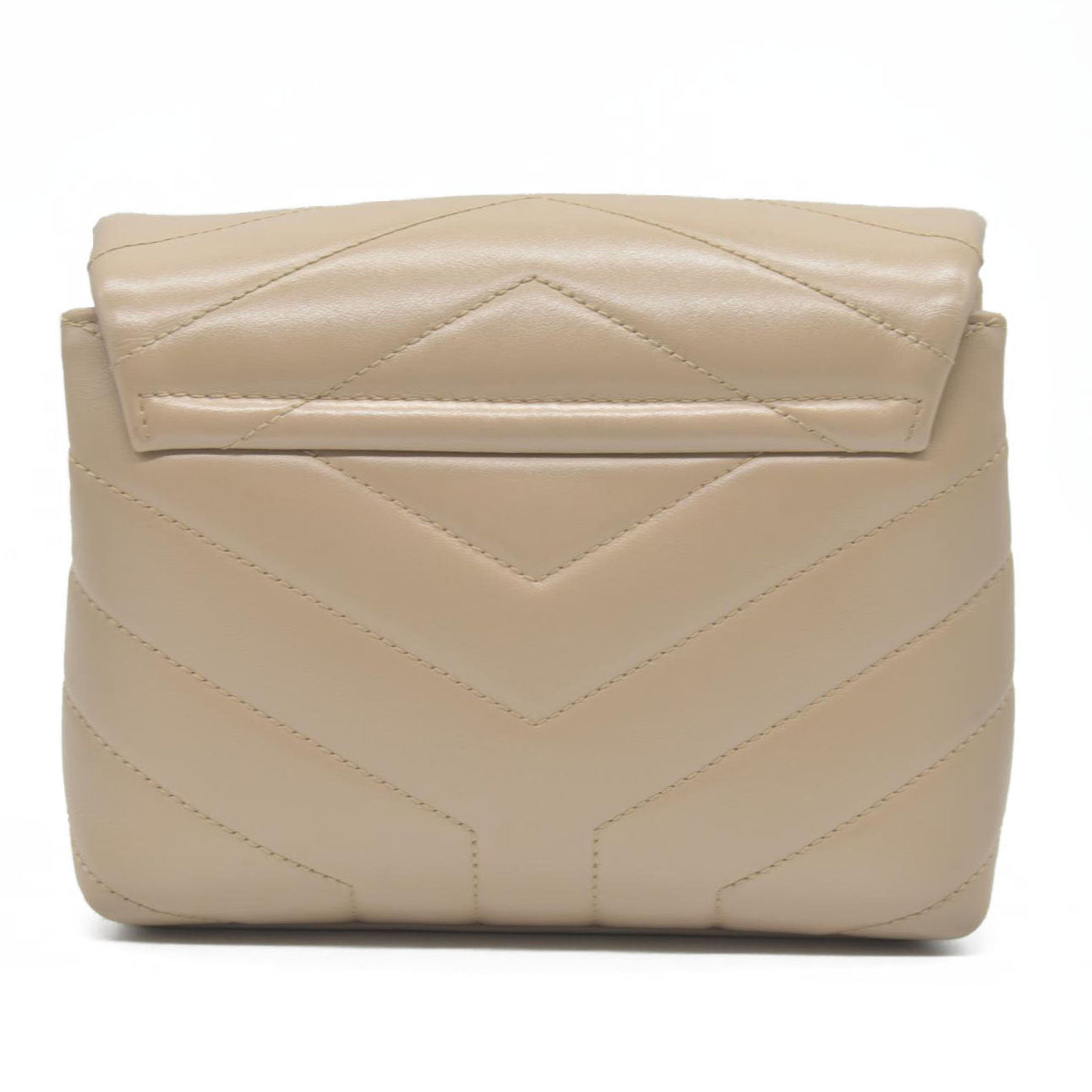 $1990 2021 SAINT LAURENT Calfskin Y Quilted Monogram Toy Loulou Crossbody Bag Beige