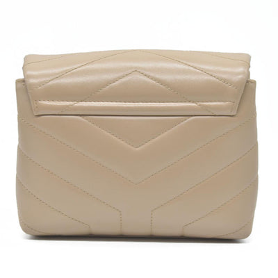 $1990 2021 SAINT LAURENT Calfskin Y Quilted Monogram Toy Loulou Crossbody Bag Beige