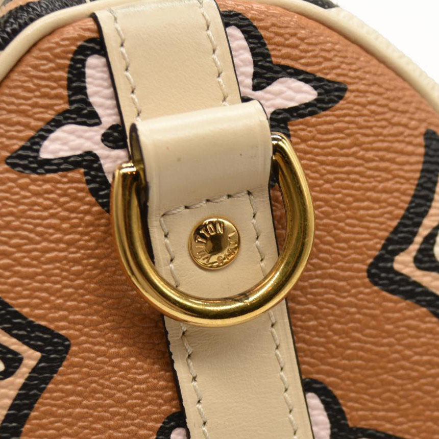 LOUIS VUITTON Monogram Giant Wild At Heart Speedy Bandouliere 25 Creme RFID