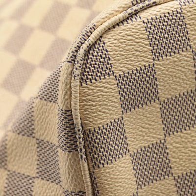 LOUIS VUITTON Neverfull MM Damier Tote Bag N51107 Azur Damier Canvas