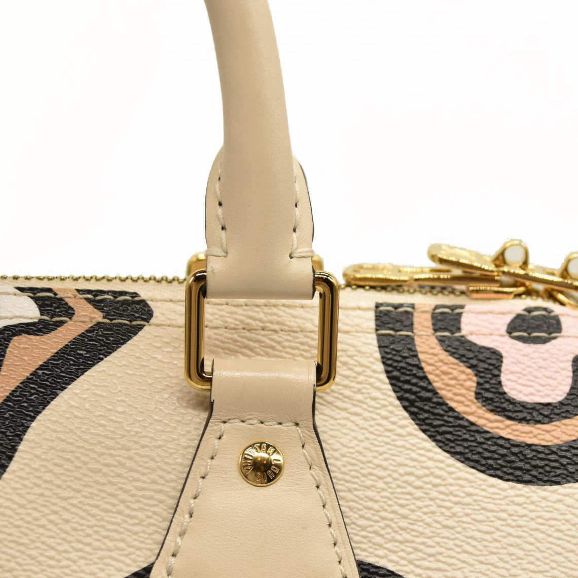 LOUIS VUITTON Monogram Giant Wild At Heart Speedy Bandouliere 25 Creme RFID