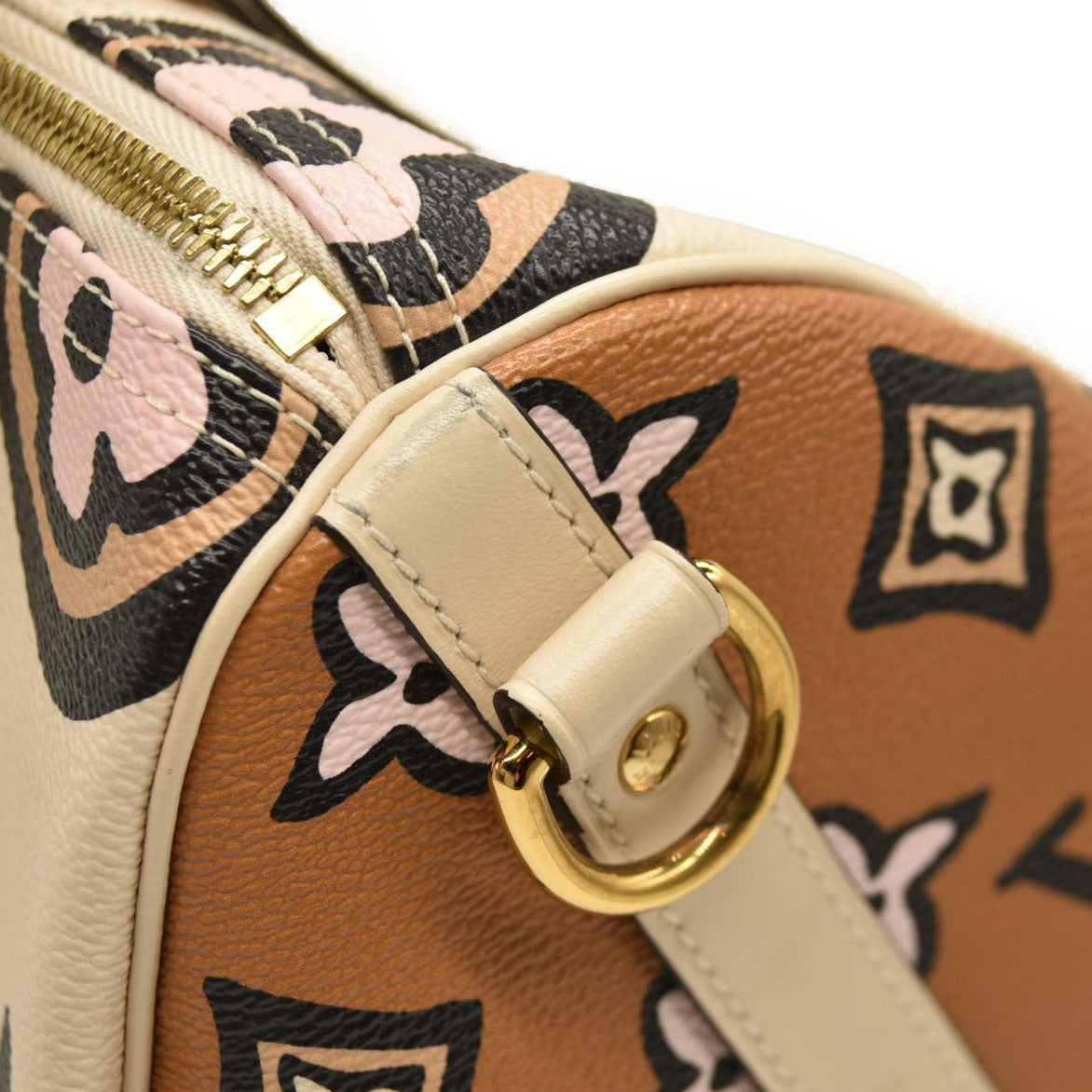 LOUIS VUITTON Monogram Giant Wild At Heart Speedy Bandouliere 25 Creme RFID