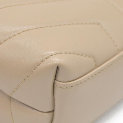 $1990 2021 SAINT LAURENT Calfskin Y Quilted Monogram Toy Loulou Crossbody Bag Beige