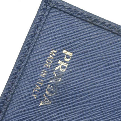 PRADA Logo Saffiano Leather 6 Ring Key Case Navy blue