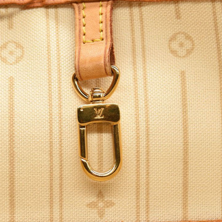 LOUIS VUITTON Neverfull MM Damier Tote Bag N51107 Azur Damier Canvas