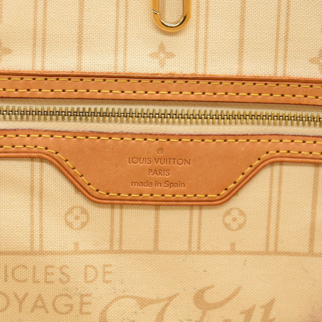 LOUIS VUITTON Neverfull MM Damier Tote Bag N51107 Azur Damier Canvas