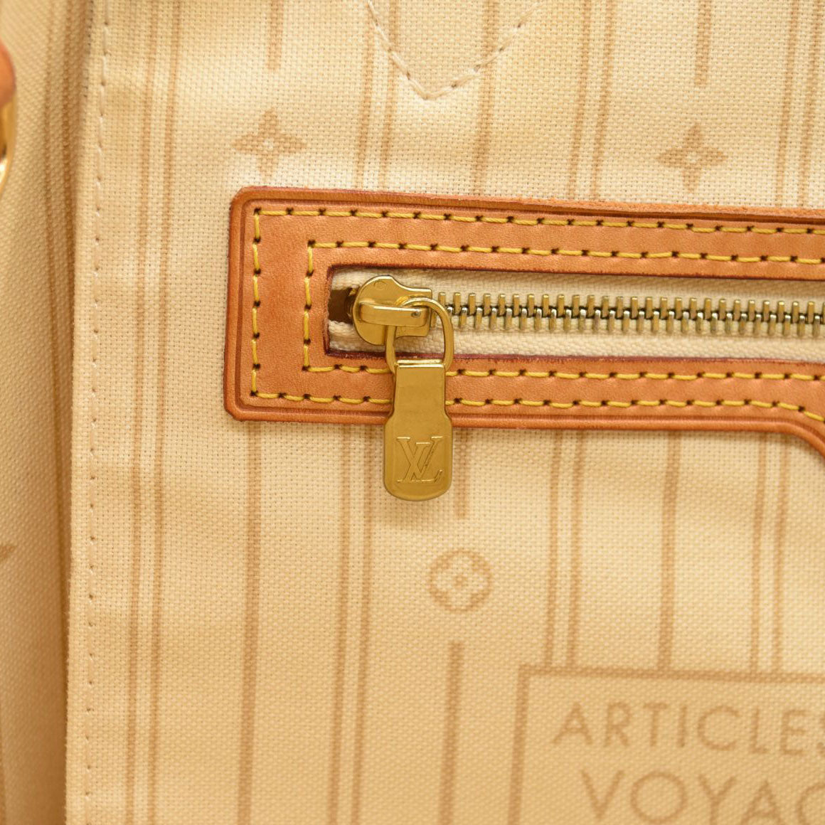 LOUIS VUITTON Neverfull MM Damier Tote Bag N51107 Azur Damier Canvas