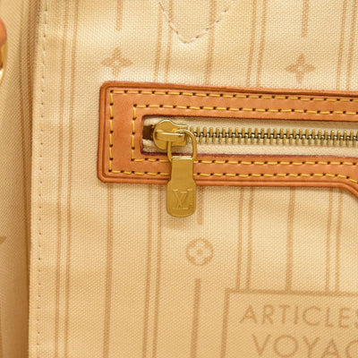 LOUIS VUITTON Neverfull MM Damier Tote Bag N51107 Azur Damier Canvas