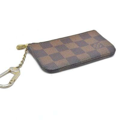 $345 Louis Vuitton Damier Pochette Cles Wallet Coin Purse Brown CA4101