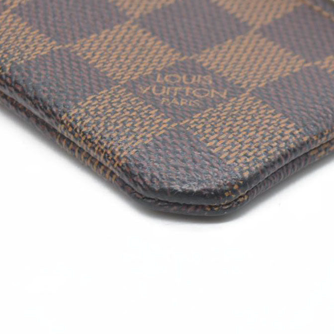 $345 Louis Vuitton Damier Pochette Cles Wallet Coin Purse Brown CA4101
