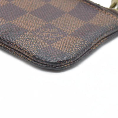 $345 Louis Vuitton Damier Pochette Cles Wallet Coin Purse Brown CA4101