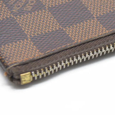 $345 Louis Vuitton Damier Pochette Cles Wallet Coin Purse Brown CA4101