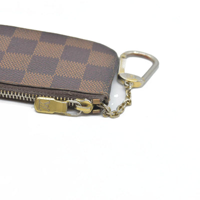 $345 Louis Vuitton Damier Pochette Cles Wallet Coin Purse Brown CA4101