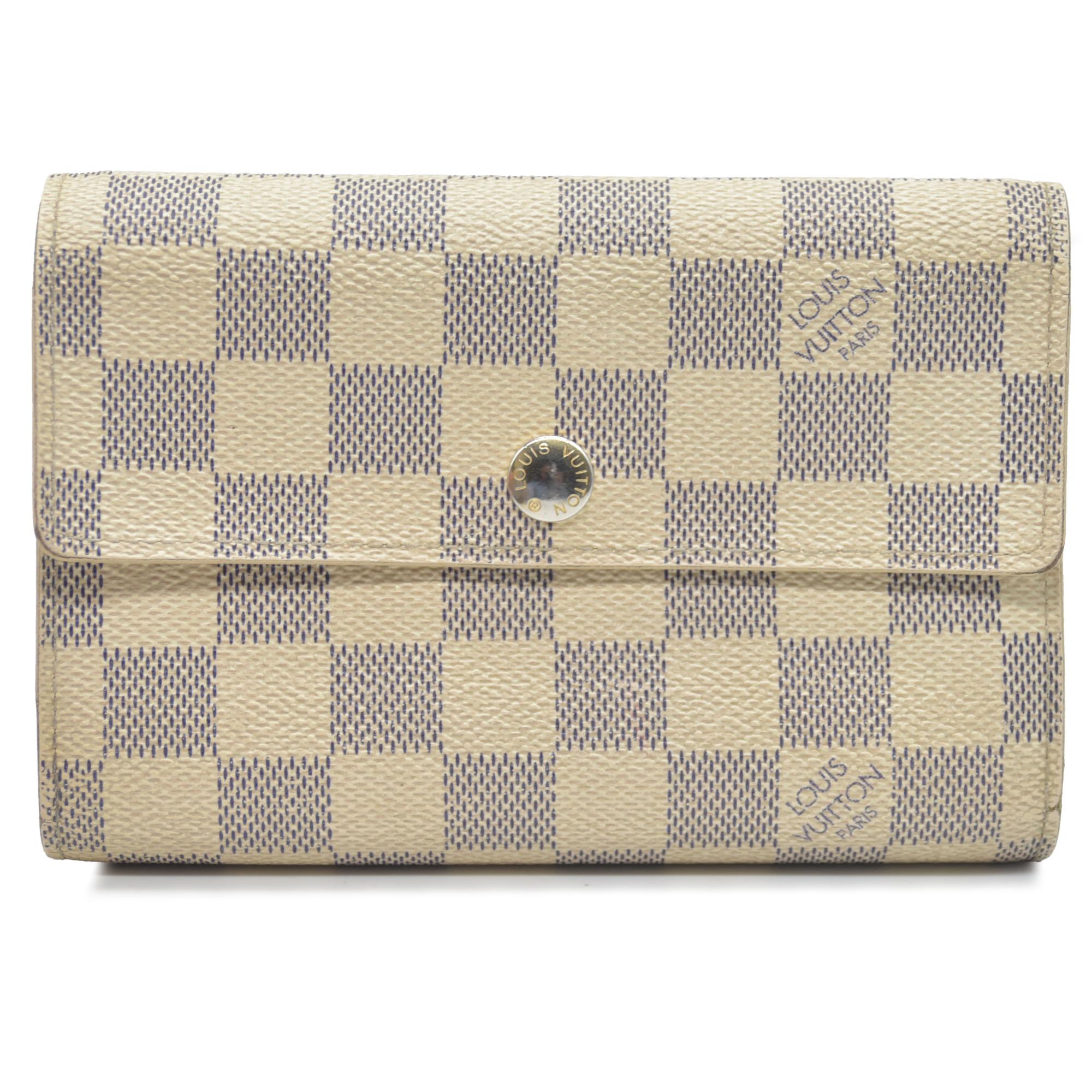 $610 LOUIS VUITTON Damier Azur Alexandra Trifold Wallet