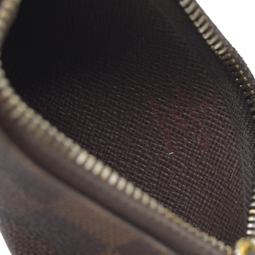 $345 Louis Vuitton Damier Pochette Cles Wallet Coin Purse Brown CA4101