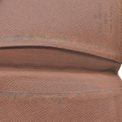 $320  Louis Vuitton Monogram Enveloppe Cartes De Visite Card Case Brown RA0040