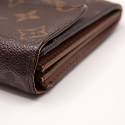 $775 2008 Louis Vuitton Monogram Portefeiulle Sarah Long Bifold Wallet Brown CA0068