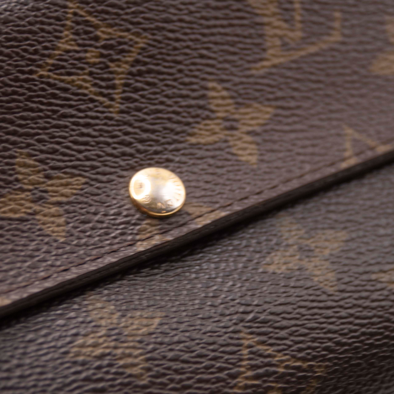 $775 2008 Louis Vuitton Monogram Portefeiulle Sarah Long Bifold Wallet Brown CA0068