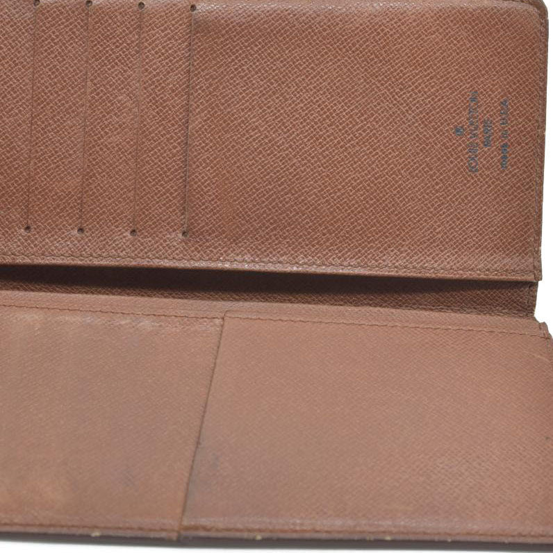 Louis Vuitton Monogram Porte Valeurs Cartes Credit Long Wallet Brown SD1915