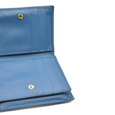 $750 Prada Saffiano Metal Leather Wallet