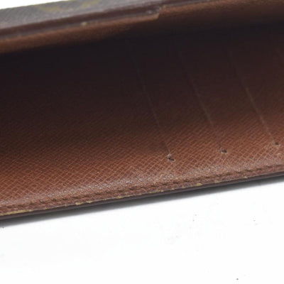 Louis Vuitton Monogram Porte Valeurs Cartes Credit Long Wallet Brown SD1915