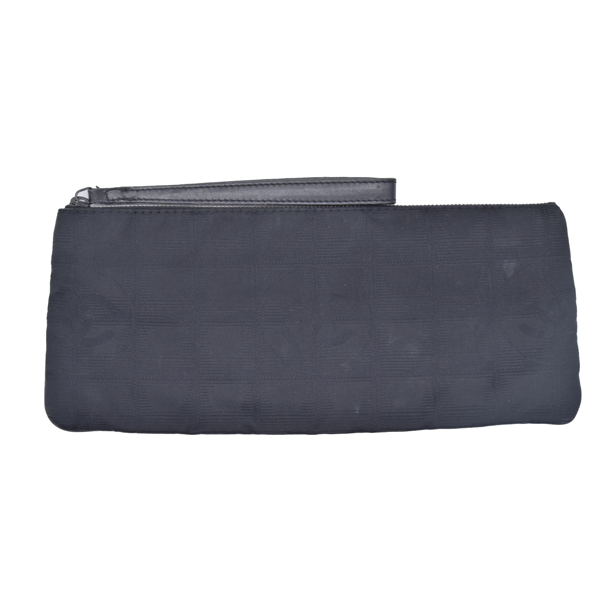 $450 Chanel Long Makeup Pouch Black CONSIGNMENT 10021208