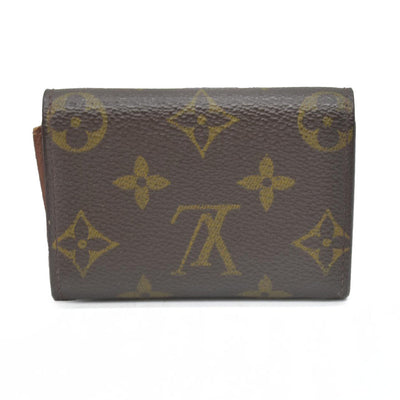 $345 Louis Vuitton Monogram Porte Monnaie Plat Coin Purse Wallet Brown MI0065