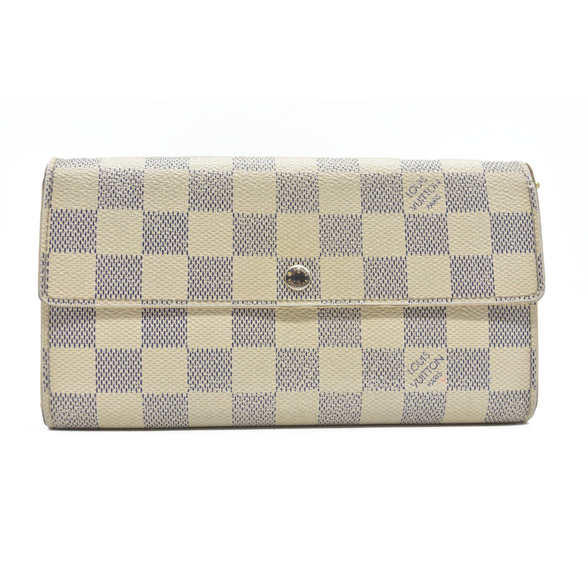 $775 Louis Vuitton Damier Azur Sarah Wallet TR2122