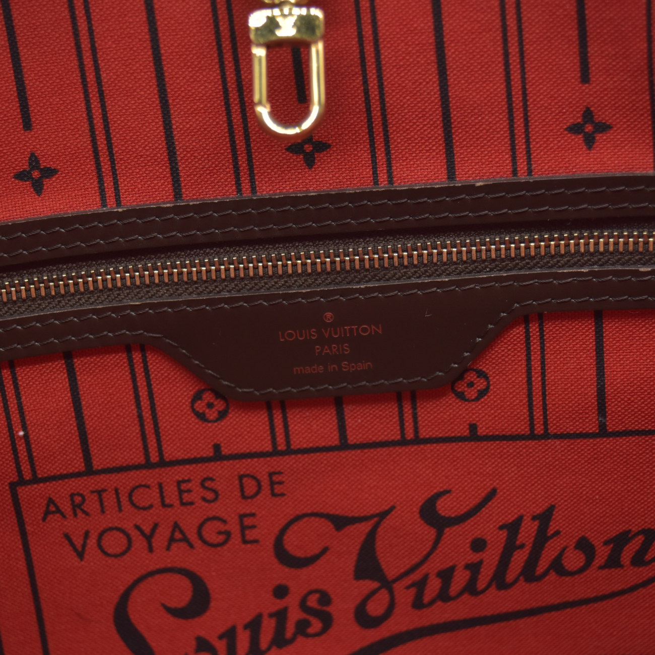 $2240 2012 Louis Vuitton Damier Ebene Neverfull MM GI4142