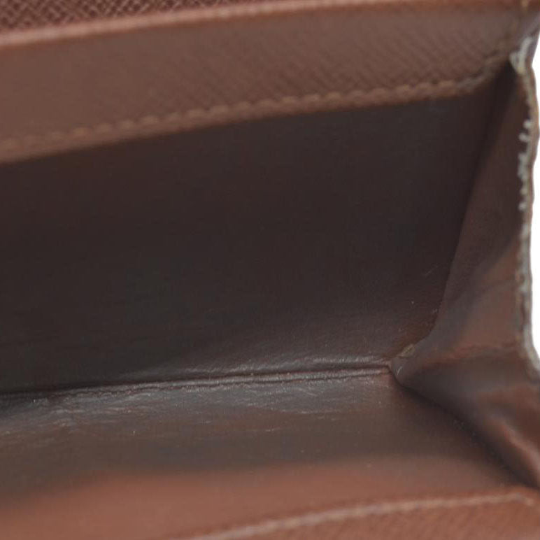 $345 Louis Vuitton Monogram Porte Monnaie Plat Coin Purse Wallet Brown MI0065